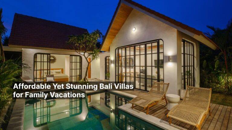 Modern Bali villa with private pool and garden, ideal for affordable family vacations.